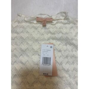 Boutique Ivory Lace Heart Mock Neck Long Sleeve Top M